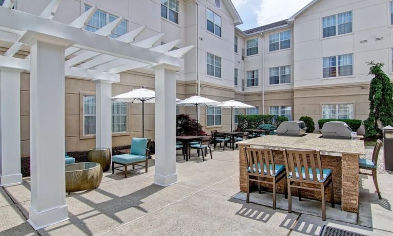 Breezy terrace at Homewood Suites By Hilton Newark-Cranford.