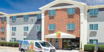 Hotel exterior at Super 8 Bedford DFW Airport West.  