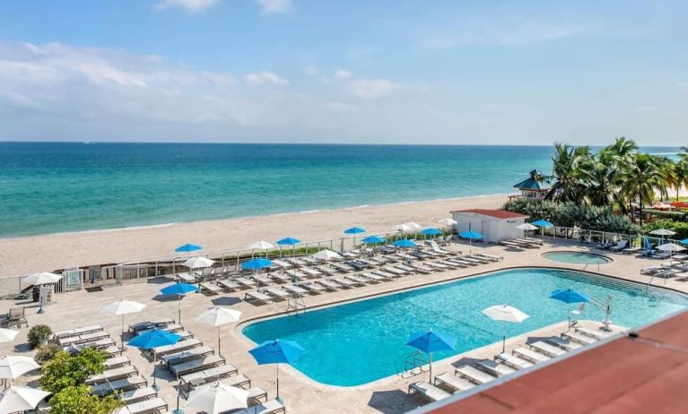 Stunning outdoor pool close to the beach at Ramada Plaza Marco Polo Beach Resort.