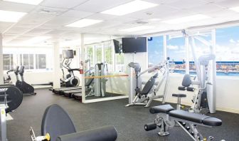 Fitness center at Ramada Plaza Marco Polo Beach Resort.