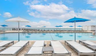 Relaxing sun loungers at Ramada Plaza Marco Polo Beach Resort.