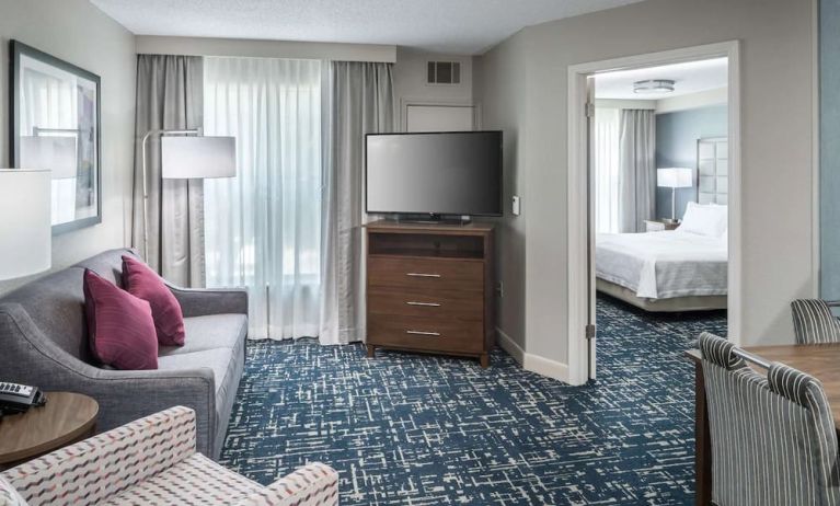 Spacious king suite at Homewood Suites By Hilton Austin NW Near The Domain.