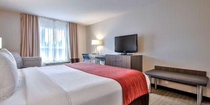 Spacious king room at Comfort Inn And Suites Calgary South.