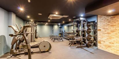 Fitness center available at The Wesley Euston Hotel.