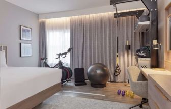 Day room with fitness corner at DoubleTree By Hilton London Angel Kings Cross.