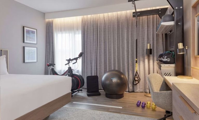 Day room with fitness corner at DoubleTree By Hilton London Angel Kings Cross.