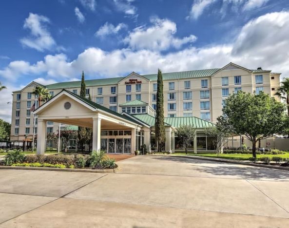 Hotel exterior at Hilton Garden Inn IAH Houston.