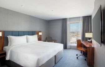 Day use room with work desk at Hilton Garden Inn London Heathrow Terminals 2 And 3.