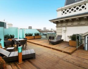 Rooftop terrace at Hilton London Paddington.