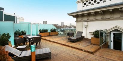 Rooftop terrace at Hilton London Paddington.