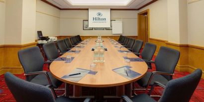 Professional meeting room at Hilton London Paddington.
