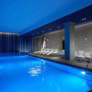 Refreshing indoor pool  at Hilton London Bankside.