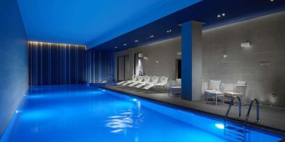 Refreshing indoor pool  at Hilton London Bankside.