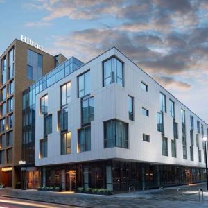 Hotel exterior at Hilton London Bankside. 