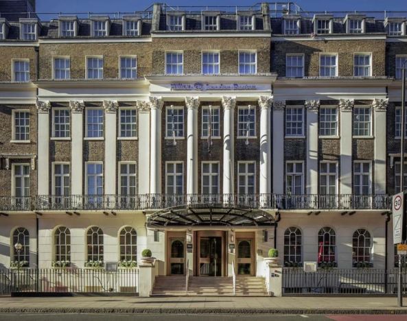 Hotel exterior at Hilton London Euston.