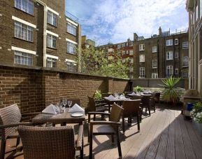 Outdoor patio at Hilton London Euston.