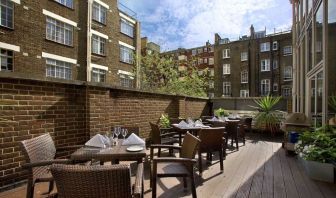 Outdoor patio at Hilton London Euston.