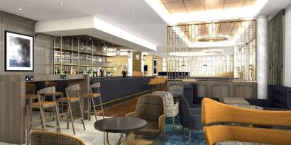 Hotel bar and lounge area at DoubleTree By Hilton Hull.