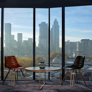 Lobby seating overlooking the city at The Westminster London, Curio Collection By Hilton.