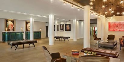 Lobby and coworking lounge at The Westminster London, Curio Collection By Hilton. 