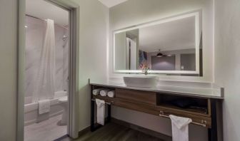 Private bathroom with shower at Signature Inn Houston Galleria.