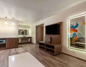 Spacious day room with TV at Signature Inn Houston Galleria.