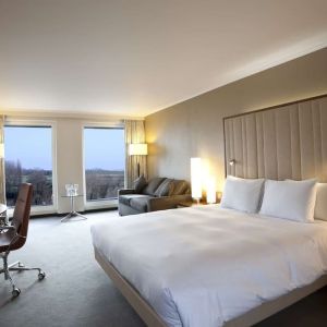 Spacious day use room at Hilton London Heathrow Airport Terminal 5. 