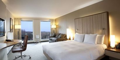 Spacious day use room at Hilton London Heathrow Airport Terminal 5. 