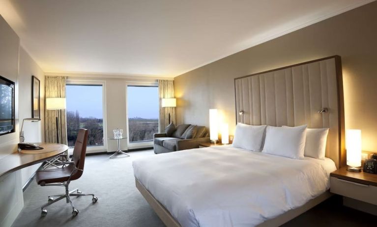 Spacious day use room at Hilton London Heathrow Airport Terminal 5. 