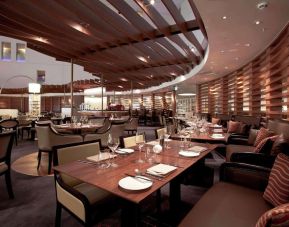 Dining area at Hilton London Heathrow Airport Terminal 5.