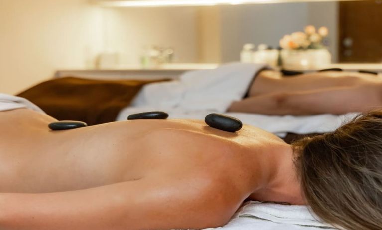 Hot stone massage available at Hilton London Heathrow Airport Terminal 5.