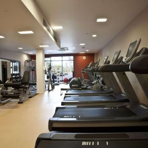 Fitness center available at Hilton London Heathrow Airport Terminal 5. 