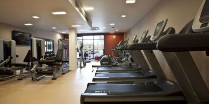 Fitness center available at Hilton London Heathrow Airport Terminal 5. 