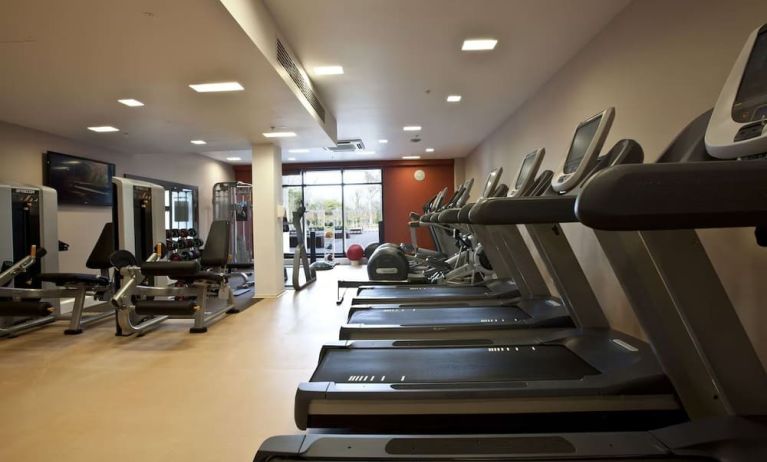 Fitness center available at Hilton London Heathrow Airport Terminal 5. 