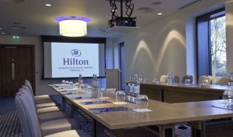 Professional meeting room at Hilton London Heathrow Airport Terminal 5. 