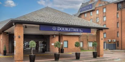 Hotel exterior at DoubleTree By Hilton Manchester Airport.