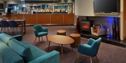 Hotel bar at DoubleTree By Hilton Manchester Airport.