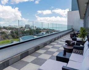 Outdoor terrace perfect for coworking at Hilton Bournemouth.  