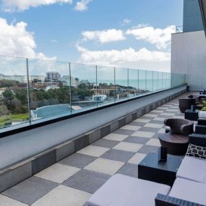 Outdoor terrace perfect for coworking at Hilton Bournemouth.  