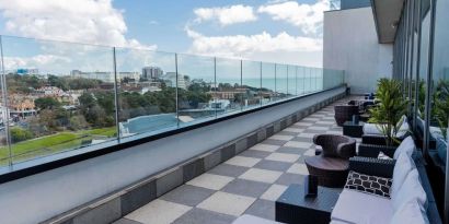 Outdoor terrace perfect for coworking at Hilton Bournemouth.  