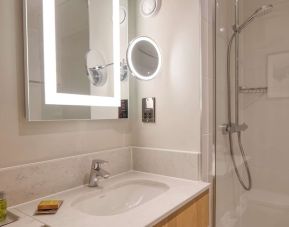 Guest bathroom with shower at DoubleTree By Hilton Southampton.