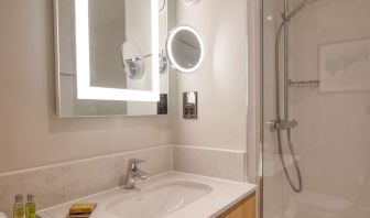 Guest bathroom with shower at DoubleTree By Hilton Southampton.