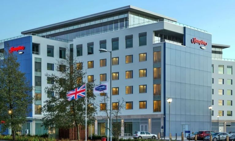 Hotel exterior at Hampton By Hilton London Luton Airport.