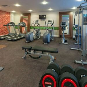 Fitness center available at Hampton By Hilton London Luton Airport.