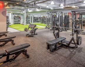 Fitness center available at DoubleTree By Hilton Hotel & Spa Chester. 