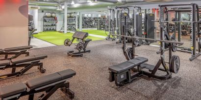 Fitness center available at DoubleTree By Hilton Hotel & Spa Chester. 