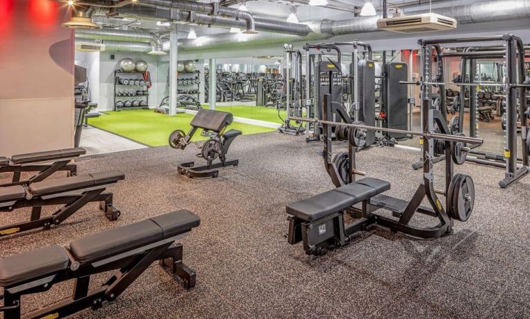 Fitness center available at DoubleTree By Hilton Hotel & Spa Chester. 