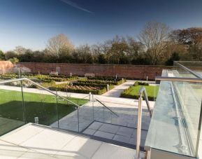 Outdoor garden and terrace at DoubleTree By Hilton Hotel & Spa Chester. 