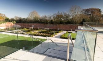 Outdoor garden and terrace at DoubleTree By Hilton Hotel & Spa Chester. 