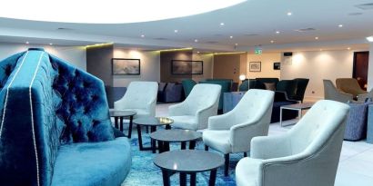 Lobby and coworking lounge at DoubleTree By Hilton Hotel & Spa Chester.